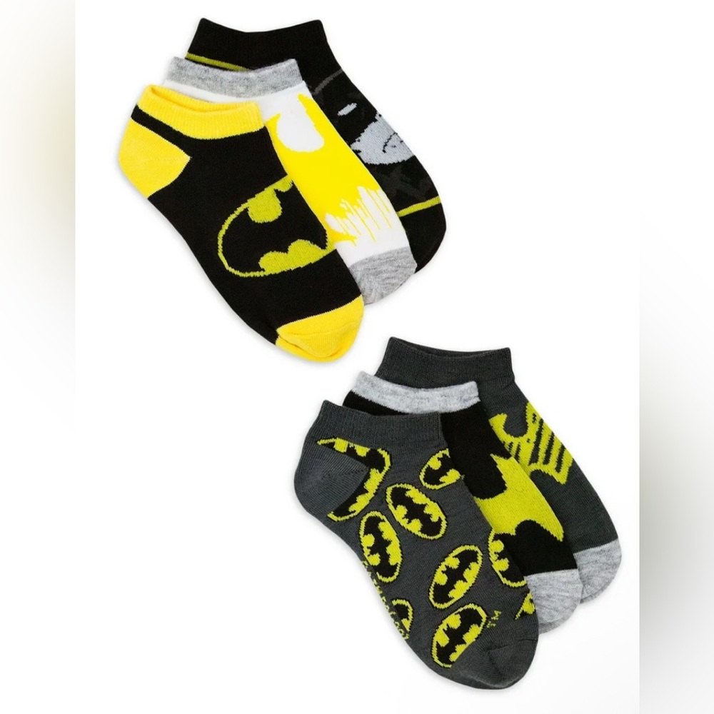 Batman Boys No Show Socks, 6-Pack Size M